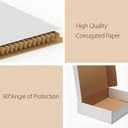 RLAVBL 100 Pack 7x5x1 Small Shipping Boxes, White Corrugated Cardboard Mailer Box for Packing Mailing Small Business