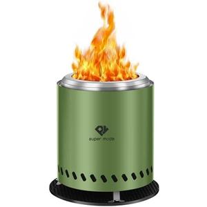 PY SUPER MODE Tabletop Fire Pit with Stand 10.2 x 8.7 in, Smokeless Firepit Camping Outdoor Table Top Firepit for Urban & Suburbs with Portable Travel Bag, Fueled by Pellets or Wood, Stainless Steel