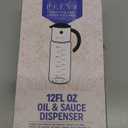 Olive Oil Dispenser Bottle, 12 Oz Glass Oil Dispenser for Kitchen with Drip-Free Stainless Steel Spout, Leak-Proof, with Measurement Markings for Cooking, Vinegar, & Soy Sauce - Dishwasher Safe