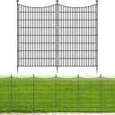 10 Panels No Dig Dog Fence Outdoor for Yard, 48 in(H) X 23.6 ft(L) Decorative Tall Garden Fence Animal Barrier, Rustproof Metal Wire Garden Edging and Borders, Temporary Fencing Stakes
