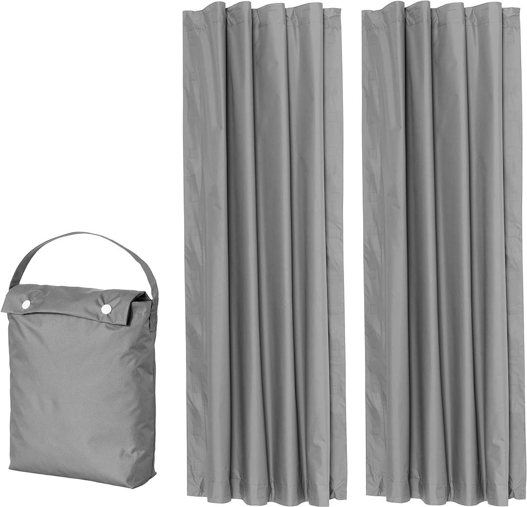 Amazon Basics Portable Blackout Curtain Shade with Suction Cups, 50" x 78", 2-Pack, Dark Grey (Dark Grey)