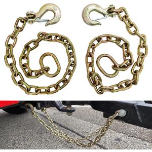 36" Trailer Safety Chains with 5/16" Hook for Trailers Boats Fifth Wheel Safety Tow Chain (Pack of 2)