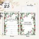 Bridal Shower Invitations, 25 Christmas Invites with Envelopes for Bridal Shower Reception Engagement Party, Winter Xmas Holiday Wedding Party Cards - C01