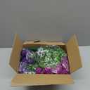 INQCMY Artificial Flowers for Outdoor 12 Pcs Faux Silk Daisy and 1 Pcs Fake Long Leaved Grass UV Resistant Tall Ferns for Home Doorway Courtyard Garden Backyard Decorative (Red Lotus Deep Purple)