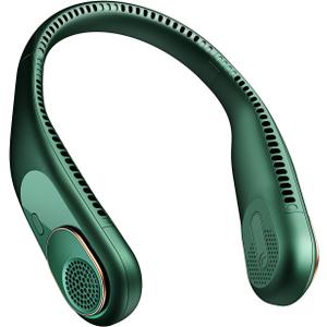 SWEETFULL Portable Neck Fan 360 Cooling Bladeless Personal Fan | No Hair Twisting - 4000mAh USB Rechargeable Wearable Fan for Travel, Birthday Gifts for Men, Women, Mom, and Dad (A3 Green)