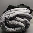 Anluoer Full Comforter Set 7 Piece, Light Grey Bed in a Bag with Comforters, Pillow Shams, Pillowcases, Flat Sheet, Fitted Sheet (Full(82"*86"))