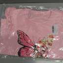 mksodop Girls outfits 2-Piece ruffled short sleeve butterfly floral print high waist floral shorts girls summer clothes (Pink, S)