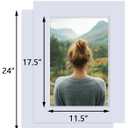 Falling in Art 5 Pack Acid Free 18x24'' White Picture Mats Board Show Kit for 12x18'' Photos, 4-Ply Beveled Pre-Cut Photo Mats with Backing Board for Frames, Artwork and Prints