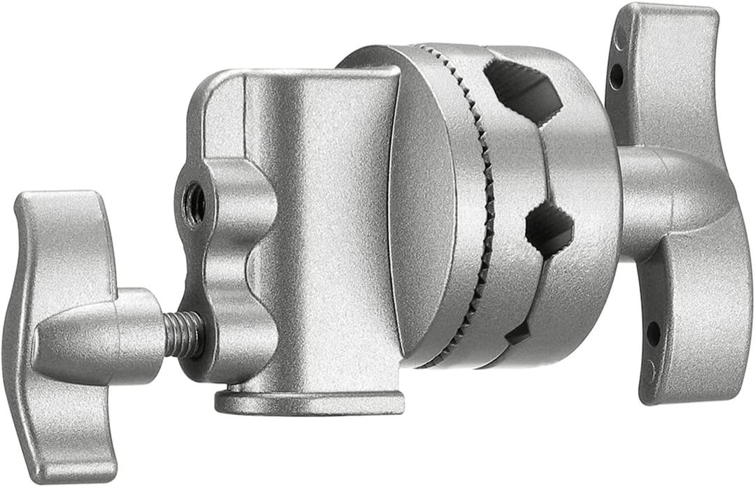 Neewer Multi Functional Heavy Duty 2.5-inch Grip Head Swivel Head Holder Mounting Adapter for Light Stand, Extension Boom Arm and Other Photographic Equipment with 1/2,1/4,3/8,5/8-inch Mount (Silver)