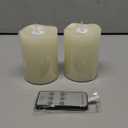 Flameless Candles Battery Operated with Remote Timer, 3D Moving Flame Flickering, Last 600+ Hours Battery Candles, 3" x 4" Ivory Real Wax Electric LED Candle for Wedding Party, Set of 2