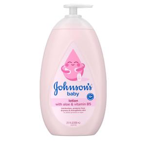 Johnson's Baby Lotion with Coconut Oil, Aloe Vera & Vitamin B5, 72 HR Hydration, Skin Moisturizer, Hypoallergenic, Safe for Newborn, Protects From Dryness & Strengthens Skin, 27.1 fl. oz