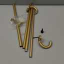 Gold Wrap Around Curtain Rods:5/8" Small Blackout Adjustable Window Curtain Rod for Bedroom Kitchen Apartment Renter Friendly,Room Darkening Curved Drapery Rods Easy Install,Brass Golden 28-48"