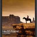 A PLUS MAX 14x20 Picture Frame, Black Engineered Wood Frame for 14 x 20 Inch Picture Poster Photo, Light Weight 14 by 20 Frame with Wood-grain for Wall - 1 Pack/Black/14 x20