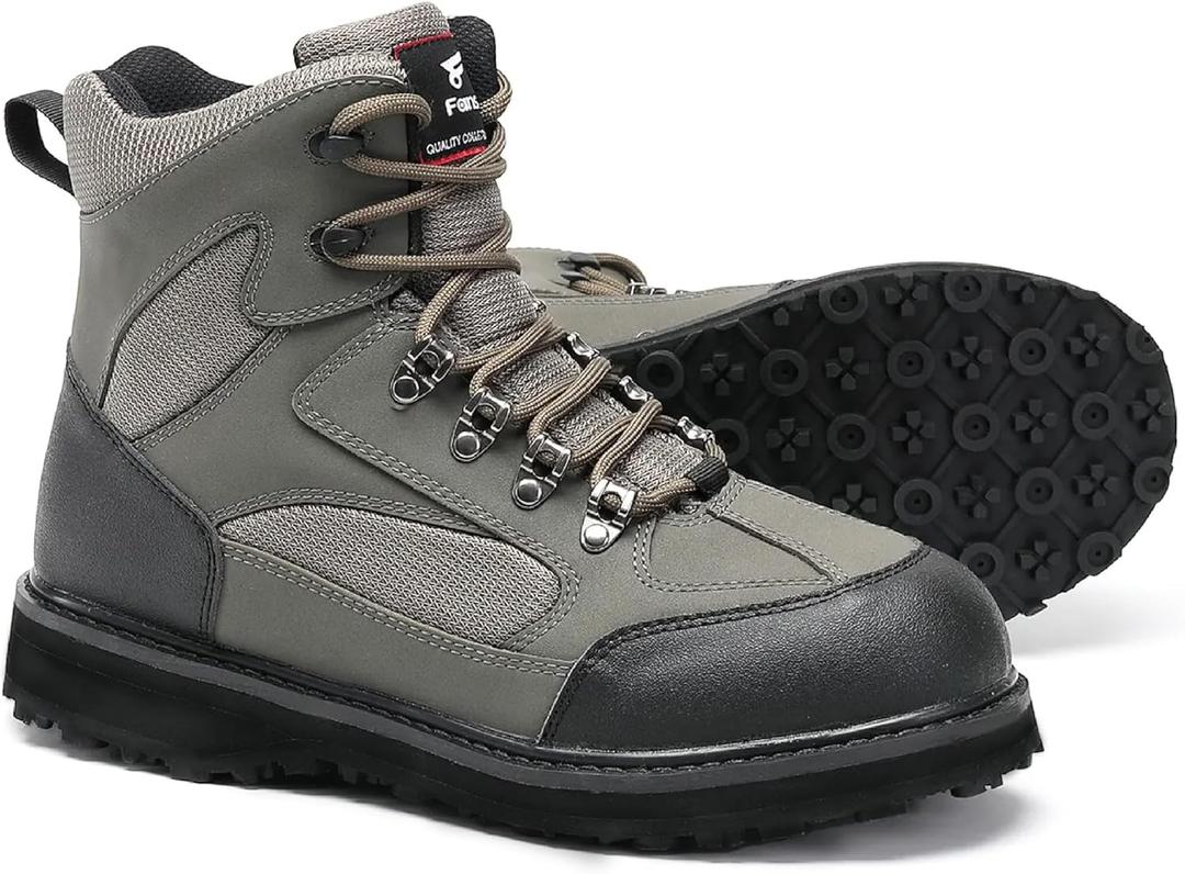 8 Fans Wading Boots for Men,Anti-Slip Rubble Sole Comfortable Durable Material Good for Fishing or Hunting, Size 13
