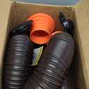 Camco RhinoFLEX 15' RV Sewer Hose Kit  Includes 4-in-1 Adapter, Clear Elbow, & Caps  Connects to 3 Slip & 3, 3 1/2, 4 NPT Threaded Sewer Connections (39770)
