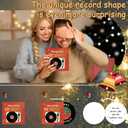 2 x Christmas Card, Vintage Record Player Music Pop Up Card with Holiday Songs for family, friends, kids and loved ones, the perfect retro gift for Christmas