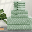 Ferdilan 8 Pack Bath Towels Set Light Green,2 Oversized Bath Towels(35"x70"), 2 Hand Towels,4 Washcloths Ultra Soft and Absorbent Chair Towels for Bathroom, Quick Dry Towel for Gym Hotel Camp Pool