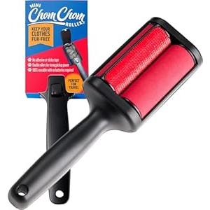 ChomChom Roller Pet Hair Remover  Original Size Reusable Lint Roller for Cat & Dog Hair on Furniture, Couch, Carpet, Car, Rugs & Bedding  Portable, Eco-Friendly (Black)