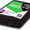 CCS Canvas Drop Cloth  Heavy Duty Cotton Duck Cloth Tarp for Curtains, Tablecloths, Backdrops, Painting  Washable & Reusable Floor Cover, Dust Sheet for Furniture (Black, 6x10 Ft)