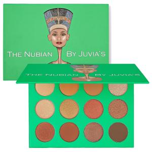 Juvia's Place Palette The Nubian - Golds, Coppers, Browns and Nudes, Shades of 12, Matte & Shimmer Shades, Pigmented Makeup Palette Eye Color & Shine, Pressed
