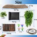 HERCOCCI Bearded Dragon Tank Accessories, Reptile Mat Bridge Hammock Flexible - Jungle Climbing Vines and Leaves with Suction Cups Habitat Dcor for Hiding& Climbing Snake Gecko Lizard Chameleon
