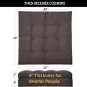 Recliner Cushions for Elderly, 20x20x4 Inch Thick Chair Cushion for Shorter Users Patent Design Soft Tufted Dual Layer Booster Seat Cushions for Seniors Recliner Risers Taupe 1P