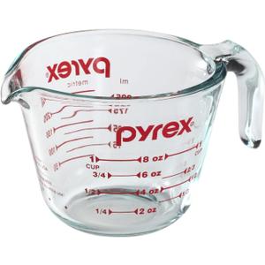 OGGI Measuring Shot Glass with Measuring Lines, 3oz / 90ml - Bartender Accessories; Pyrex Cup 8 Oz. J Handle Measuring Cup