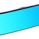 SkycropHD Anti Glare Rear View Mirror for Car, Clip on Wide Angle Panoramic Rearview Mirror Eliminate Blind Spots  Convex, Blue