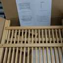 QUEENKAY Dish Drying Rack Collapsible 2-Tier Bamboo Dish Rack for Kitchen Counter Wooden Dish Drainer with Foldable Space-Saving Design for Dishes, Plates, and Cups