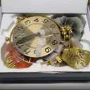 Wall Clocks for Living Room Decor,Large Wall Clock,3D Creative Metal Ginkgo Leaf Design,with Silent Movement Wall Clocks for Home Wall Decor Clock33"x18" (Pink)