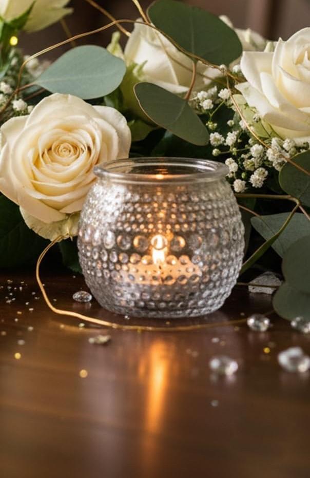 4 Pcs Clear Tealight Candle Holders for Table Centerpieces- Assorted Glass Votive Candle Holders for Wedding Centerpieces, Bridal Shower Decorations, Wedding Table Decor