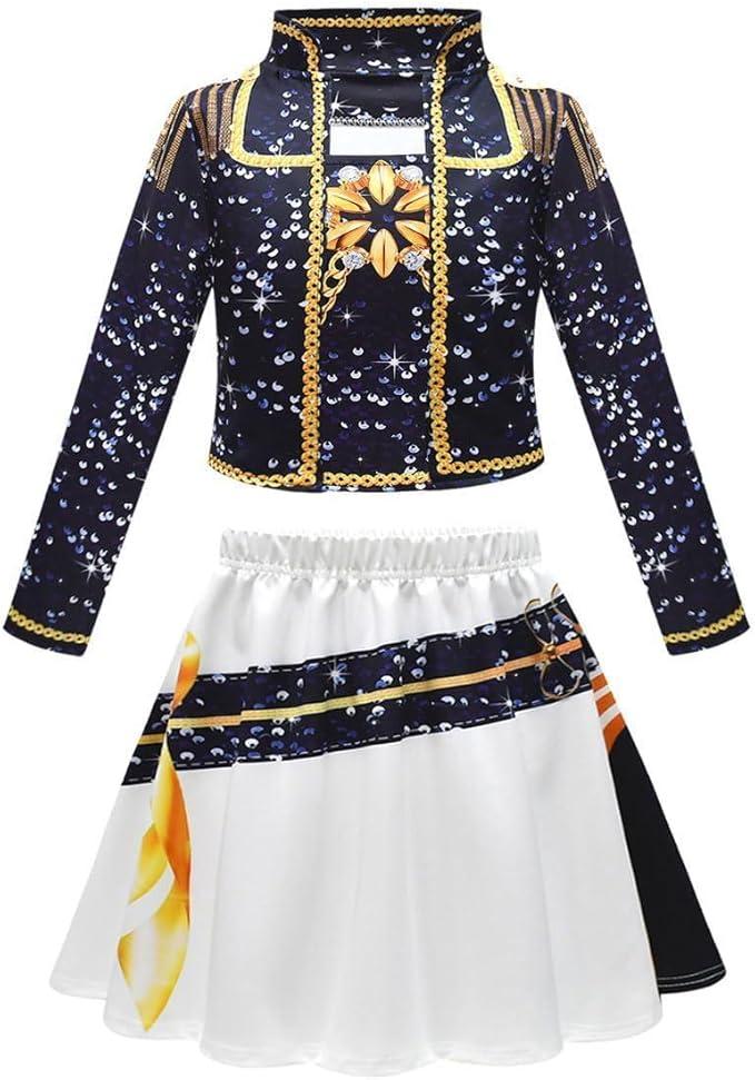 Little Girls Performance Costume Kids Cosplay Halloween Party Dress Up Outfit Set 2-12Y Size F (110) (6-7year old)