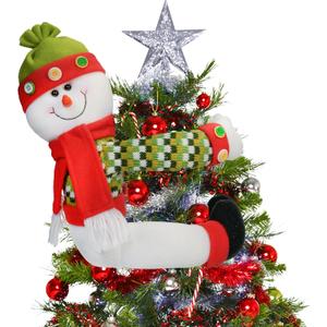 Christmas Tree Topper Snowman, Unique Holiday Xmas Decorations Christmas Trees Hugger Wine Bottle Home Curtain Ornaments Party Decor Funny Home Decor