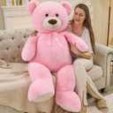 51 inch Giant Teddy Bear Pink Stuffed Bear Plush for Girls, Pink Teddy Bear for Baby Shower Gender Reveal Decorations Valentine's Day Christmas