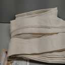 Off White Linen Kitchen Curtain 24 Inch Length 2 Panels Set Pinch Pleat Boho Country Farmhouse Short Cafe Curtains Light Filtering Pleated Semi Sheer Small Window Treatment Tiers for Basement Camper