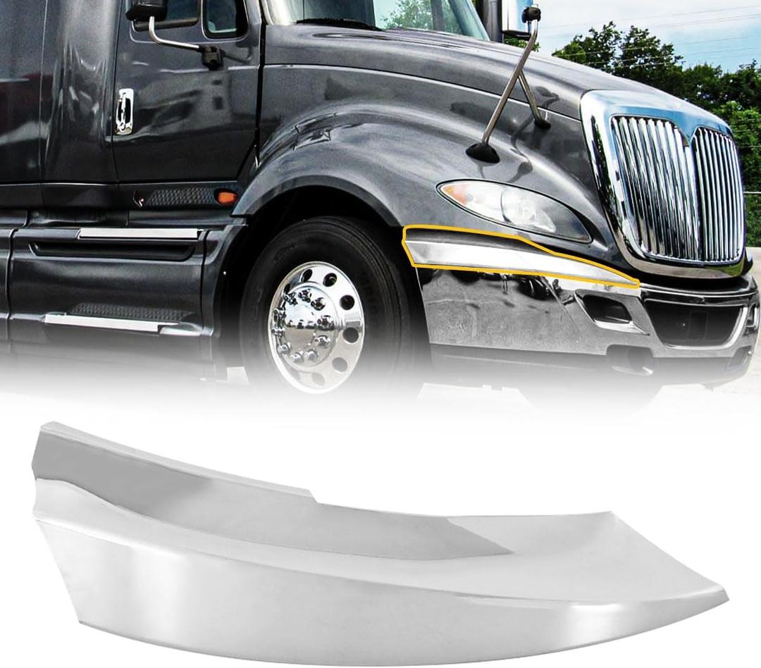 Corner Bumper Chrome-Plated Corner Compatible With 2002-2018 International Prostar (Right).