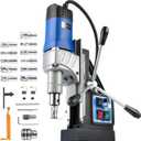 ZELCAN Mag Drill Press with 11 Pcs Bits, 1550W Portable Magnetic Drill Press with 2" Boring Diameter, 0-580 rpm Stepless Speed & Reversible Direction, 2922 lbf Power Magnetic for Metal Surface