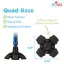 Nova Joy Designer Offset Quad Cane for Seniors - Unisex Adjustable Lightweight Walking Aid with Foam Handle, Wrist Strap and Anti-Rattle Lock - Essential Mobility Support - Blue Rain, 1 Count, 
Extended Length	39 inches