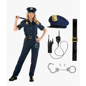 Morph Police Officer Costume - Adult Women's Cop Costume, Size Large