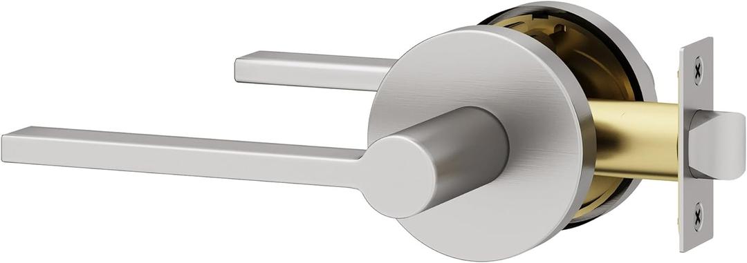 Okun Muse 1-Pack Brushed Nickel Passage Door Levers  Reversible Non-Locking Interior Handles with Sleek Concealed-Mount Design for Hallways & Closets