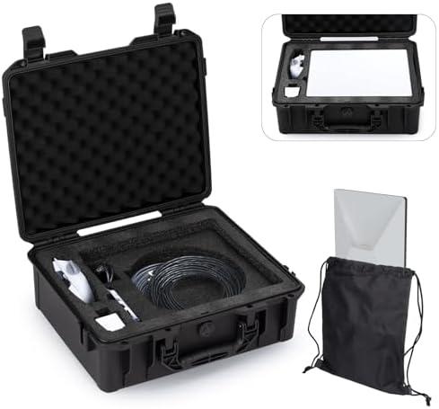 Unmake Starlink Mini Case, Carrying Travel Hard Case with WIFI Carrying Bag - Suitable for Starlink Mini, Kickstand, Pipe Adapter, Cables & More, Durable Foam - Dual Layer Shock Pack of 2