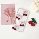 Lovmooful Compatible for iPhone 11 Case Cute Clear Cherry Bowknot with Aesthetic Design for Girls Women Soft TPU Shockproof Protective Girly for iPhone 11 Case-Four Bows