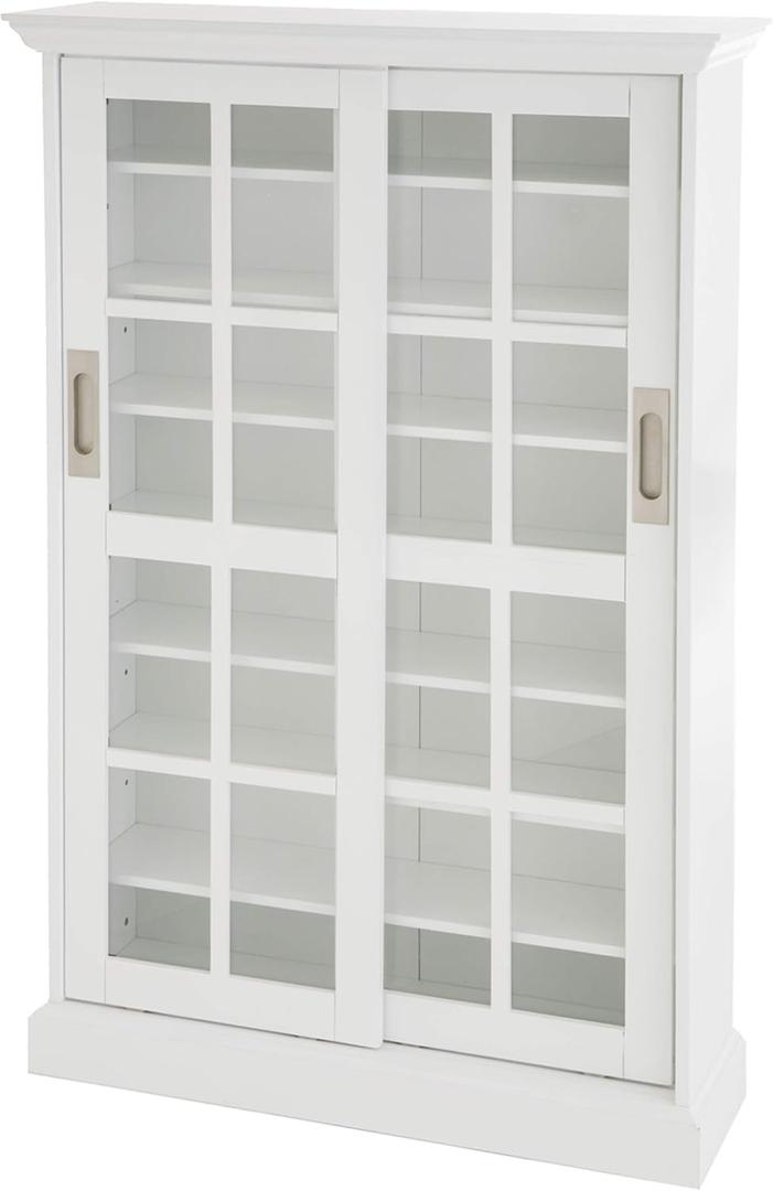 Furniture HotSpot Sliding Door Media Cabinet - White
