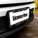 Space Galaxy License Plate Frame Planets and Stars License Plate Holder Constellation Art Car Tag Frame License Plate Car Accessories 2 Holes Novelty Auto Car Tag Vanity Present