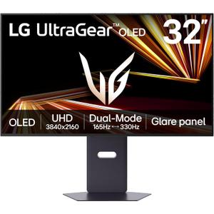 LG 32GX850A-B 32" UltraGear 4K UHD (3840 x 2160) Glossy OLED Gaming Monitor, Dual-Mode 165Hz/330Hz, 0.03ms, G-SYNC, FreeSync Premium Pro, TrueBlack 400, HDMI, DP, Tilt/Height/Swivel/Pivot Stand, Black