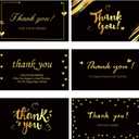 Thank You for Supporting My Small Business Cards, 6 Elegant Gold Foil Design Thank You for Your Order Appreciation Cards for Small Business Boutique Supplies（Black）