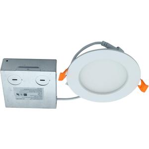 4 Inch Dimmable LED 5CCT Slim Recessed Downlight with Junction Box, 9 Watts, 700 Lumen, ES Qualified, UL Listed