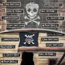 2 x 8 Pcs Pirate Sign Cutouts Set Pirate Party Signs Paper Cut Out Double Side Indoor and Outdoor Wall Decorations for Party Theme Events 11.81 x 2.76 Inch