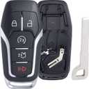 Keymall Remote Key Fob Case Shell Cover Replacement for Ford Edge/Explorer/Fusion/Mustang for Lincoln MKZ/MKC/MKX(FCC ID:M3N-A2C31243300 P/N:164-R7989) 5 Buttons,Just A Key Shell