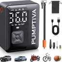 Pumptiva Tire Inflator Portable Air Compressor, 3X Faster Portable Tire Inflator for Car 150PSI Air Pump for Car Tires with LED Light, Auto Shut-Off for Motorcycle, Bicycle, Bike, Ball (Black)